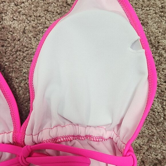 Glam Sexy Hot Pink Halter Style One Piece Swimsuit - Picture 4 of 6